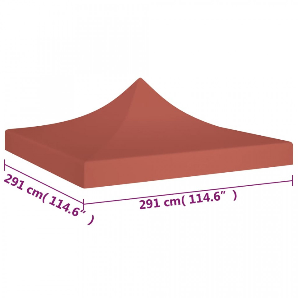 Acoperiș pentru cort de petrecere, cărămiziu, 3 x 3 m, 270 g/m²