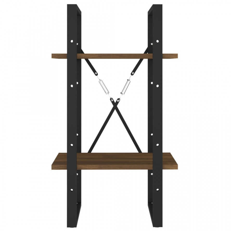 Bibliotecă cu 2 niveluri stejar maro 40x30x70 cm lemn compozit