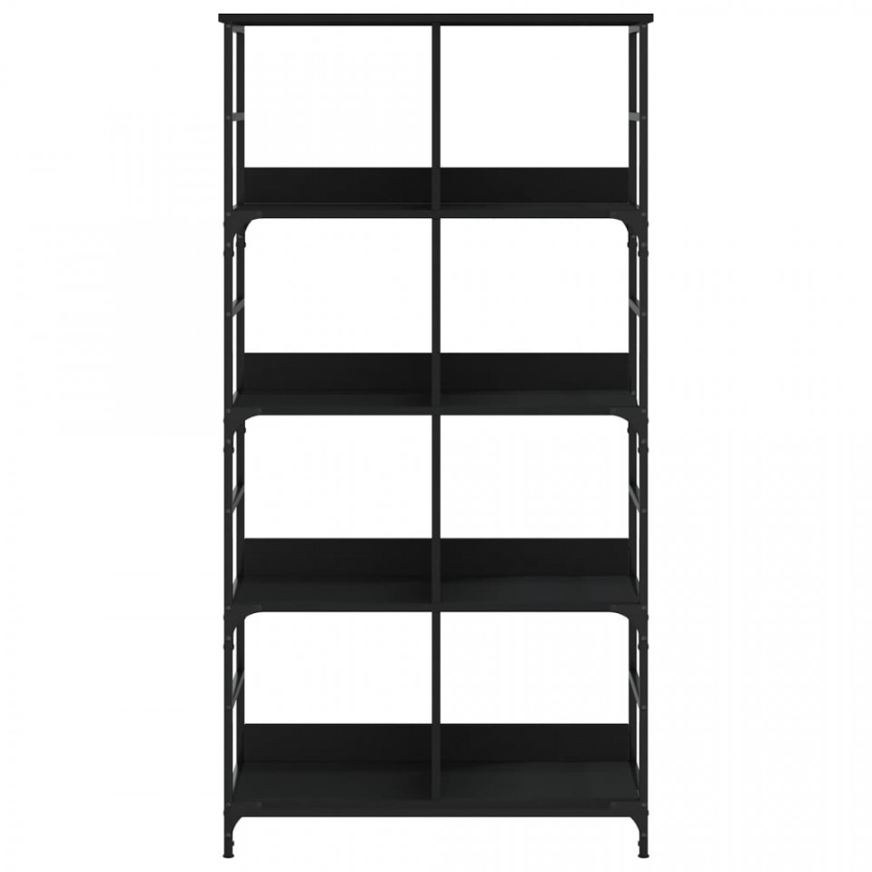 Bibliotecă, negru, 78,5x33x153 cm, lemn prelucrat