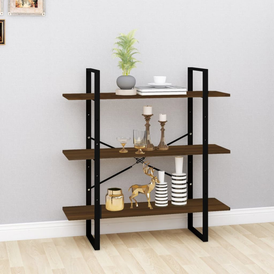 Bibliotecă, stejar maro, 100x30x105 cm, lemn prelucrat
