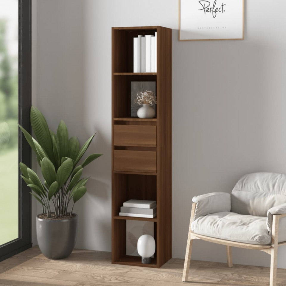 Bibliotecă, stejar maro, 36x30x171 cm, lemn prelucrat