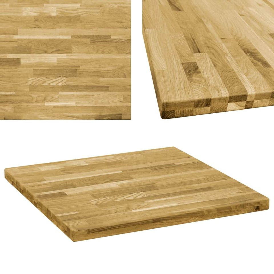 Blat de masă, lemn masiv de stejar, pătrat, 44 mm, 80×80 cm Casa Practica