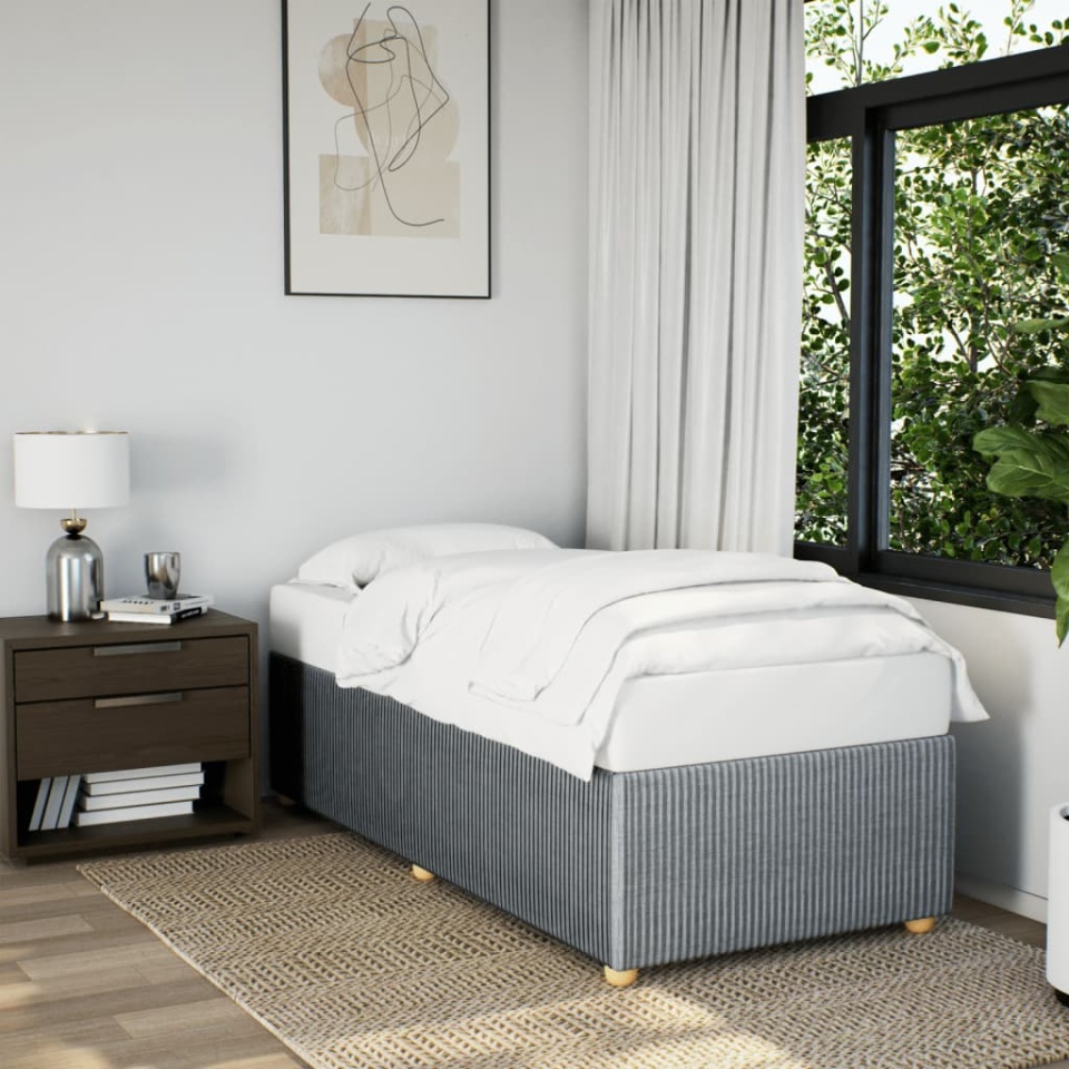 Cadru de pat, gri deschis, 80x200 cm, textil