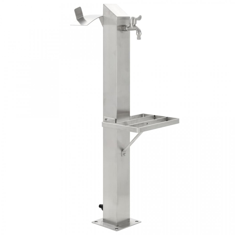 Coloană de apă de grădină, 95 cm, oțel inoxidabil, pătrat