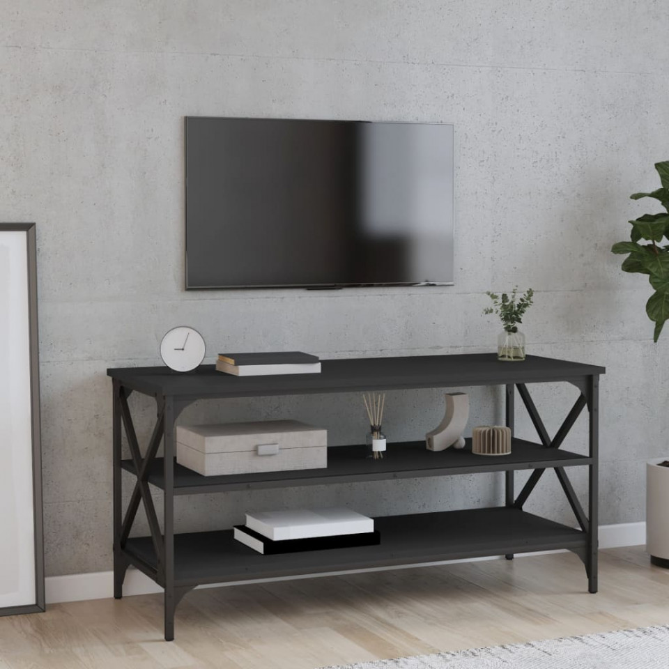Poza Comoda TV, negru, 100x40x50 cm, lemn prelucrat