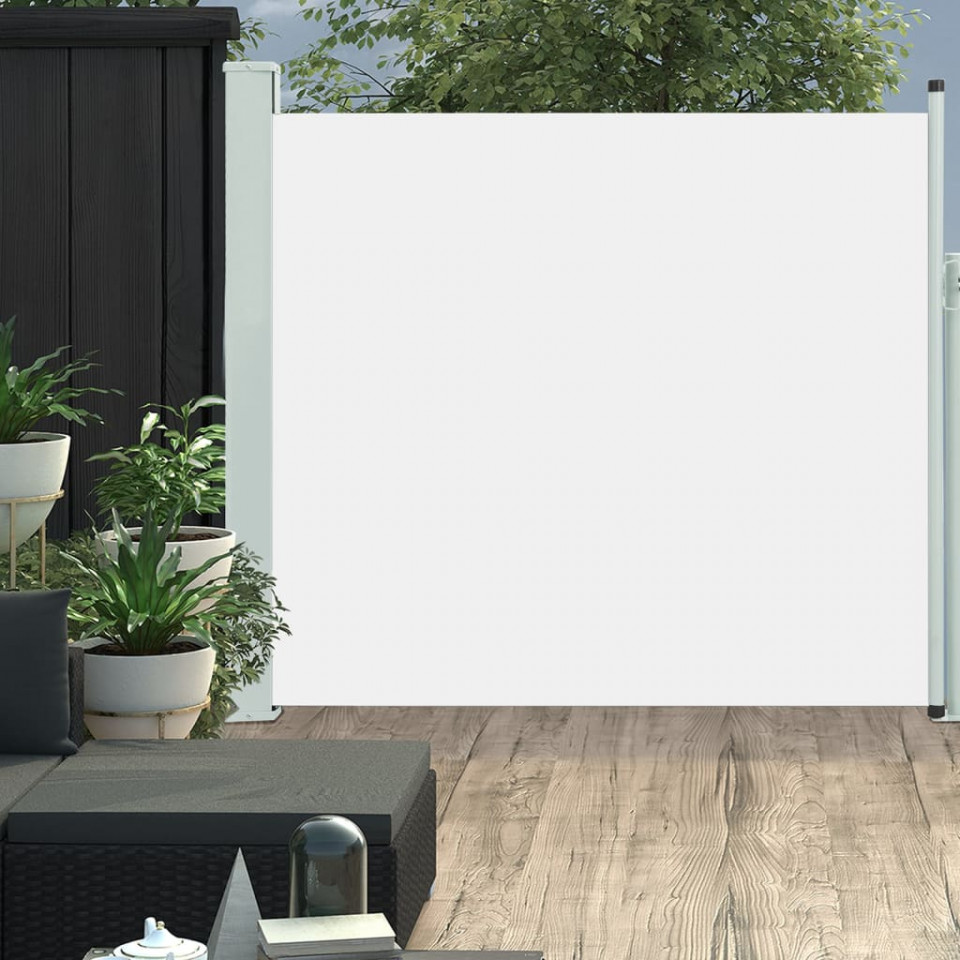 Copertină laterală retractabilă de terasă, crem, 170 x 300 cm