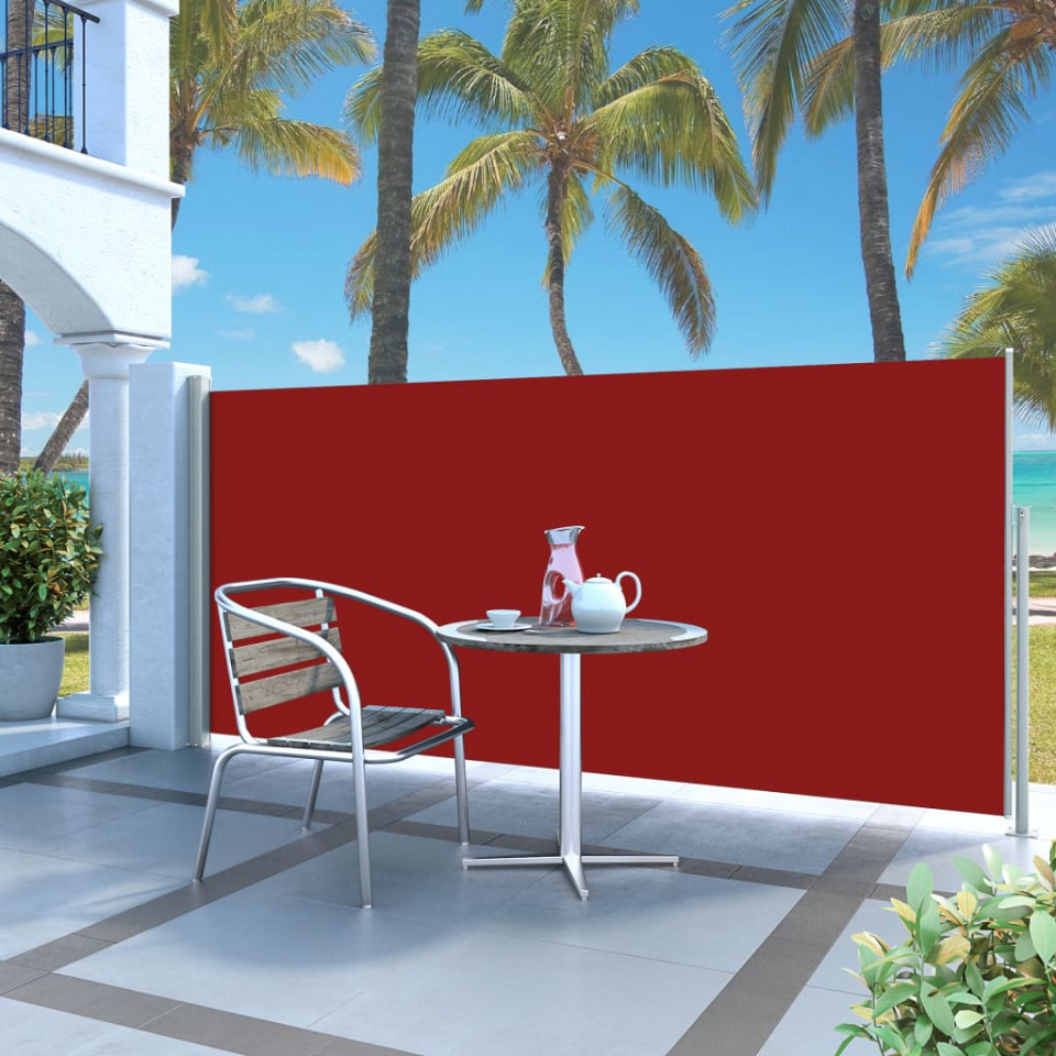 Copertină laterală retractabilă, roșu, 140x300 cm