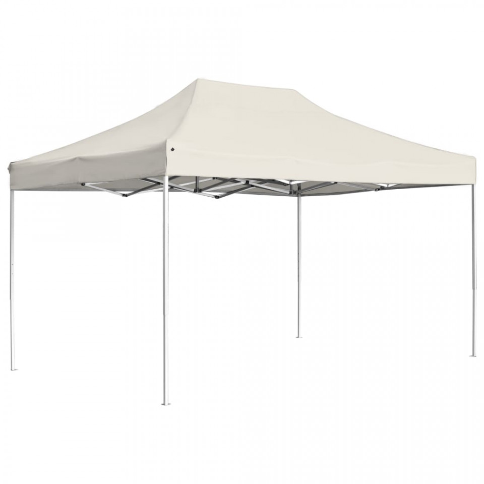 Cort de petrecere pliabil profesional, crem, 4,5x3 m, aluminiu