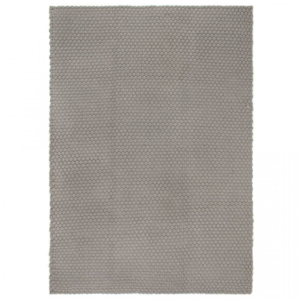 Covor dreptunghiular, gri, 160x230 cm, bumbac