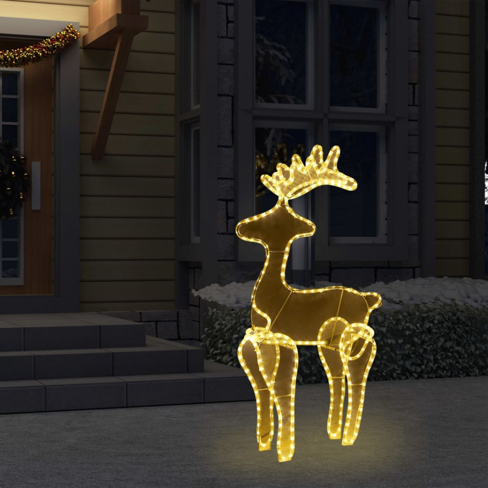 Decorațiune de Crăciun ren cu plasă, 306 LED-uri, 60x24x89 cm Casa Practica