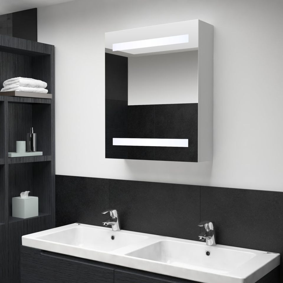 Dulap de baie cu oglindă și LED-uri, 50 x 14 x 60 cm Casa Practica imagine noua elgreco.ro