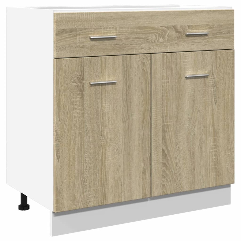 Dulap inferior cu sertar, stejar Sonoma, 80 x 46 x 81,5 cm, PAL