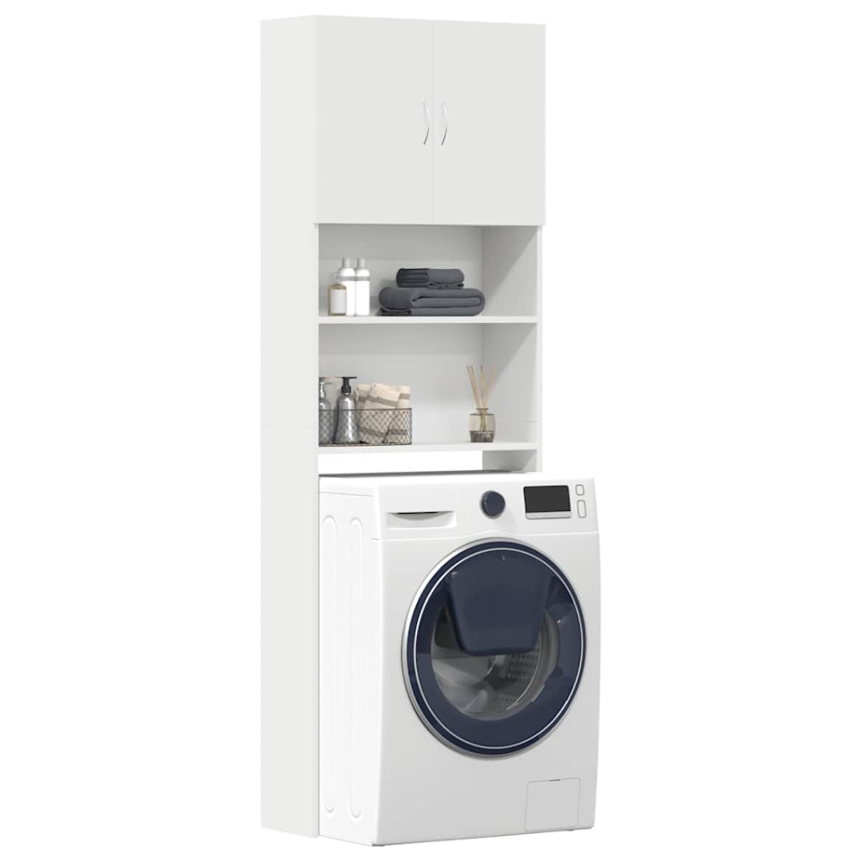 Dulap pentru mașină de spălat alb 64x24x190 cm lemn prelucrat