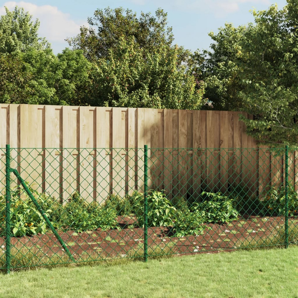 Gard de plasă de sârmă, verde, 1x25 m