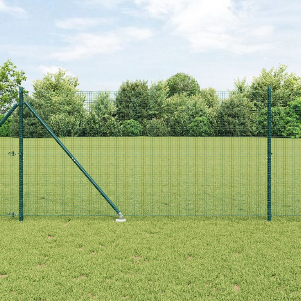 Gard din sârmă sudată cu 7 posturi cu vârf Verde 1.4x10 m Oțel