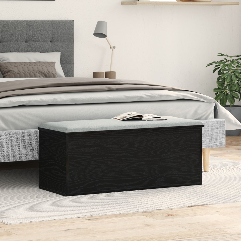 Ladă depozitare, stejar negru, 90x35x35 cm, lemn prelucrat