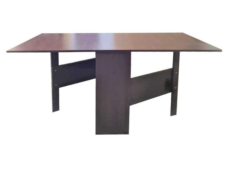 Masa plianta, cu role, dreptunghiulara, 8 persoane, 40 184 x 90 x 80 cm, culoare wenge din pal de 18 mm
