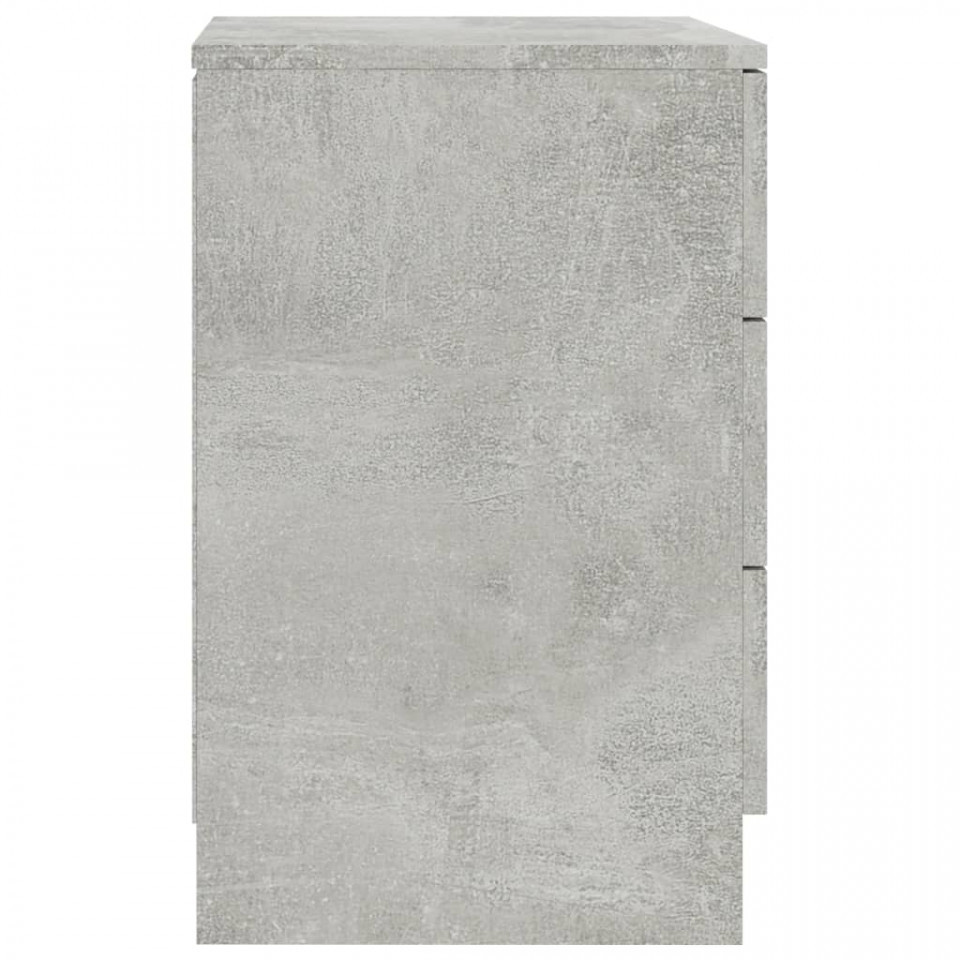 Noptiere, 2 buc., gri beton, 38 x 35 x 56 cm, PAL