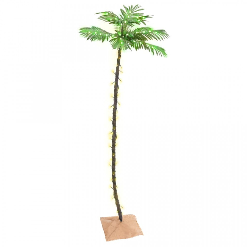 Palmier cu led, 136 led-uri alb calde, 220 cm