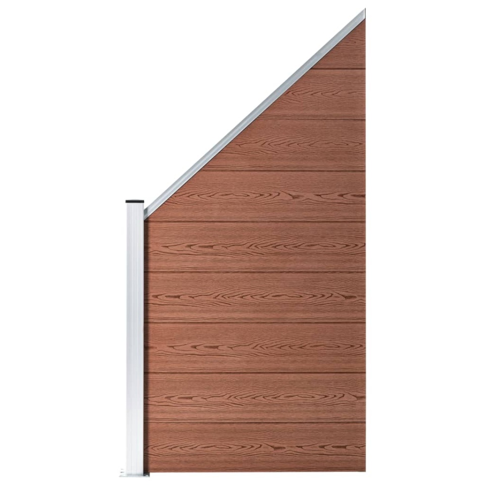 Panou de gard, maro, 95x(105-180) cm, WPC