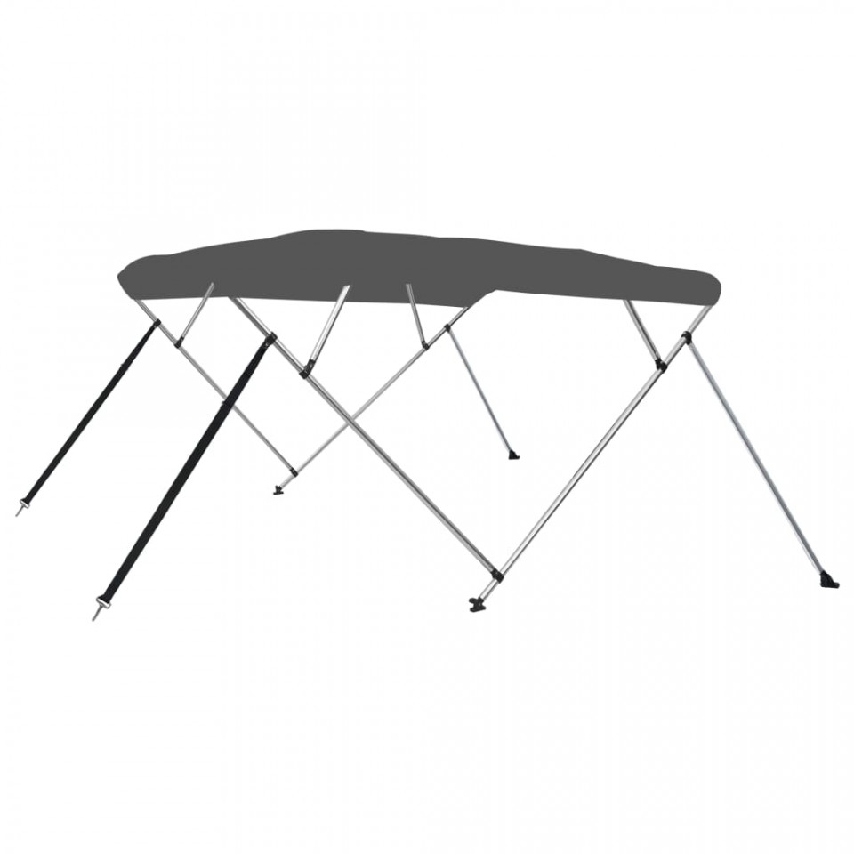 Parasolar barcă Bimini cu 4 arcuri, antracit, 243x210x137 cm