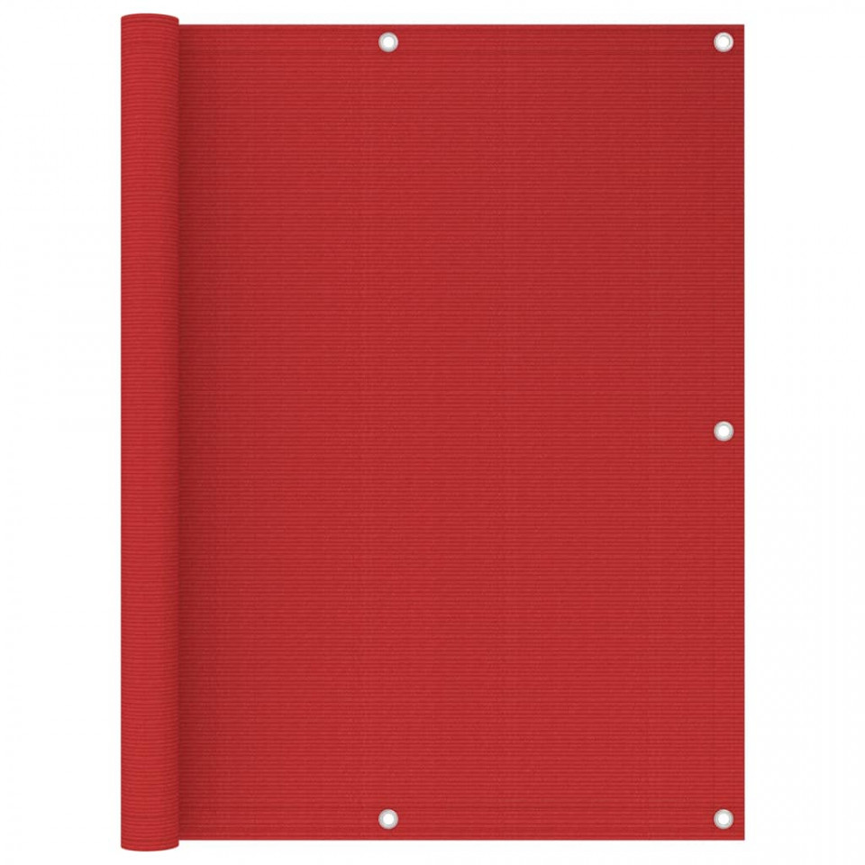 Paravan de balcon, roșu, 120×500 cm, HDPE 120x500 imagine noua
