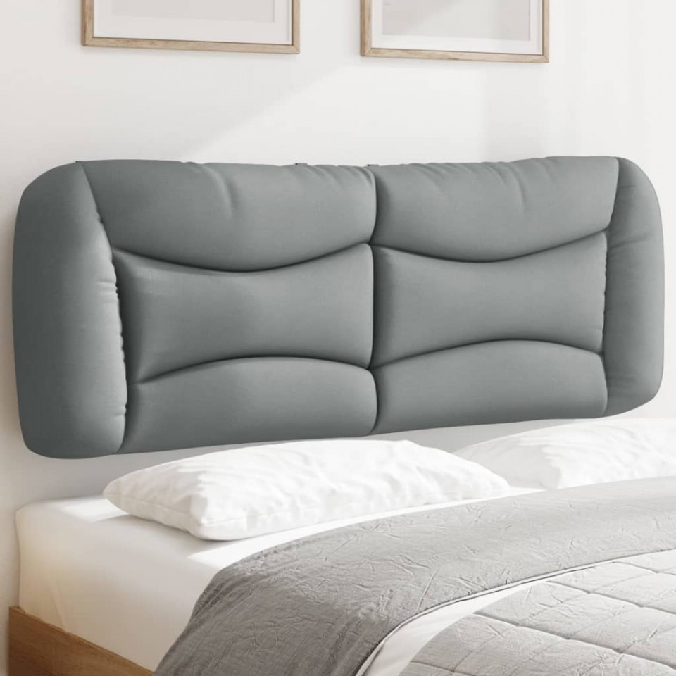Pernă tăblie de pat, gri deschis, 140 cm, material textil