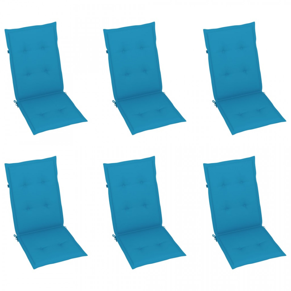 Perne scaun de grădină, 6 buc., albastru, 120 x 50 x 4 cm 120 imagine noua