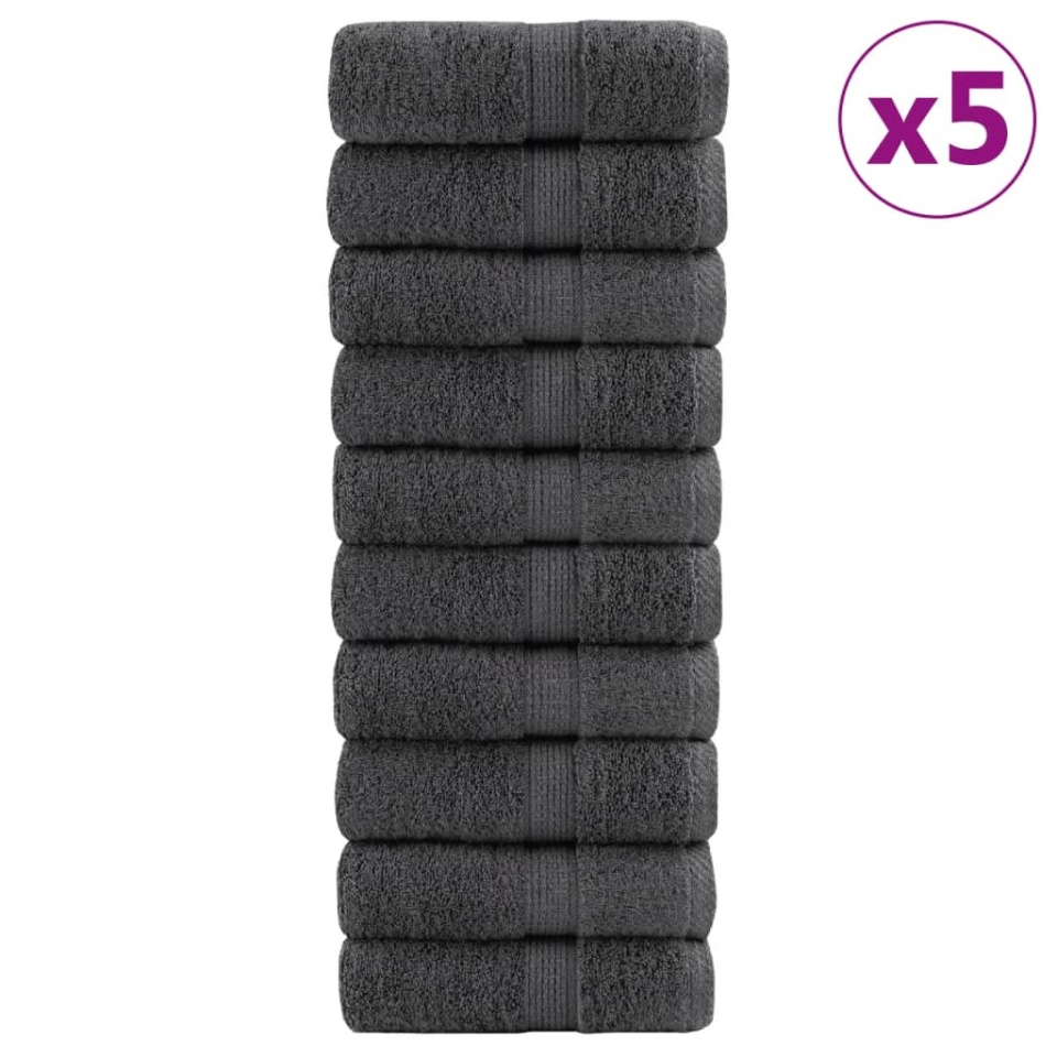 Prosoape mâini premium 50buc antracit 30x30cm 600gsm 100%bumbac
