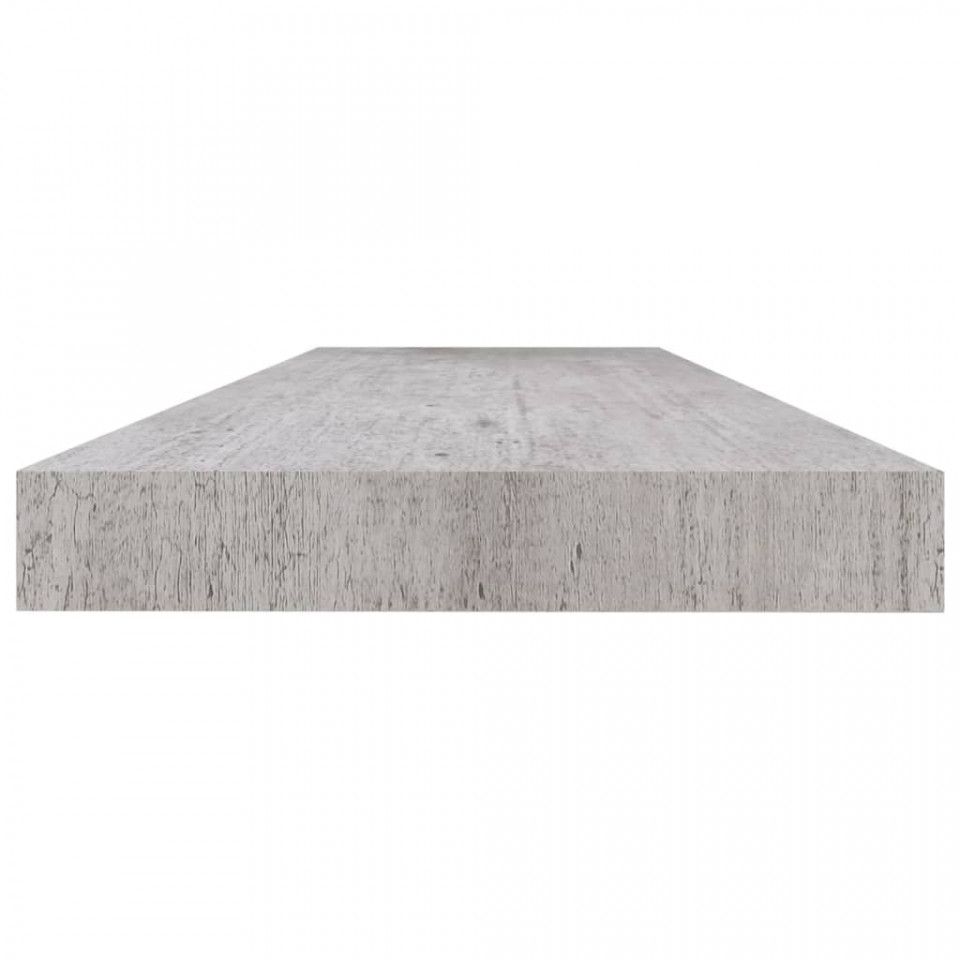 Raft de perete suspendat, gri beton, 120x23,5x3,8 cm, MDF