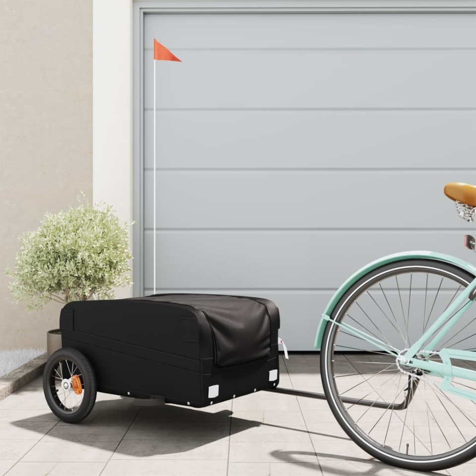 Remorcă pentru biciclete, negru, 30 kg, fier