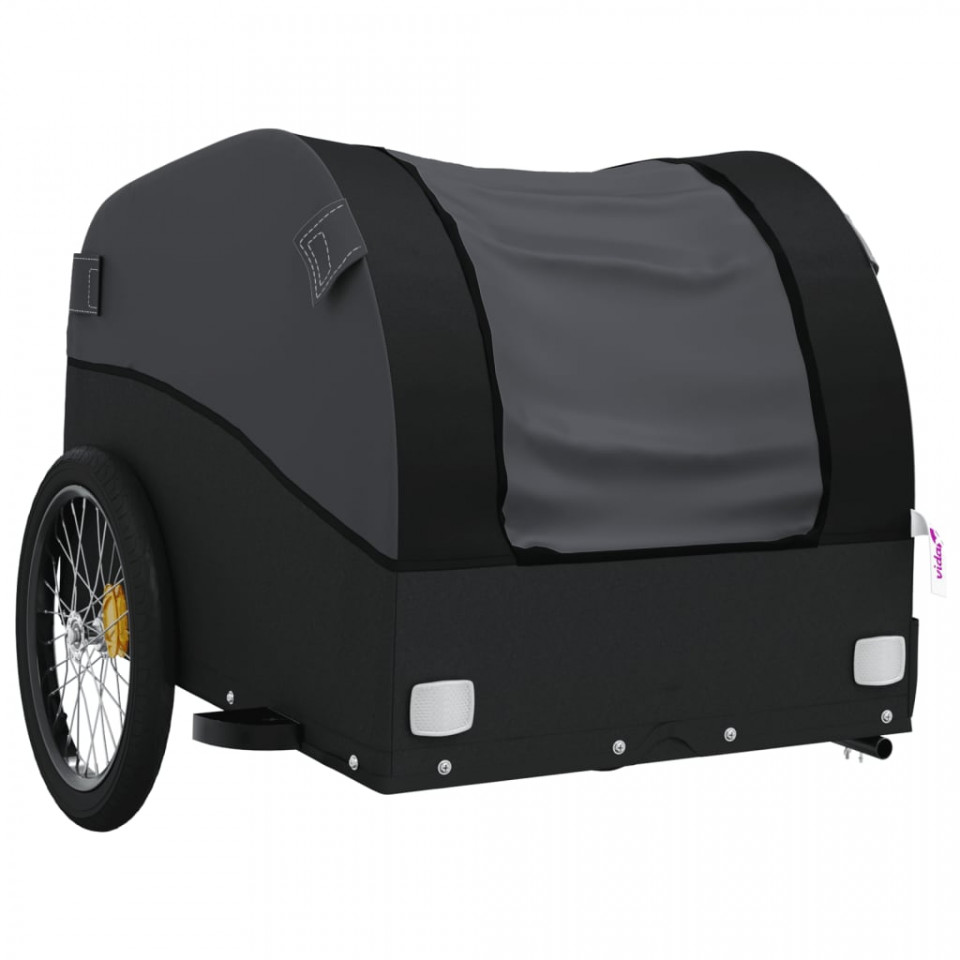 Remorcă pentru biciclete, negru, 45 kg, fier