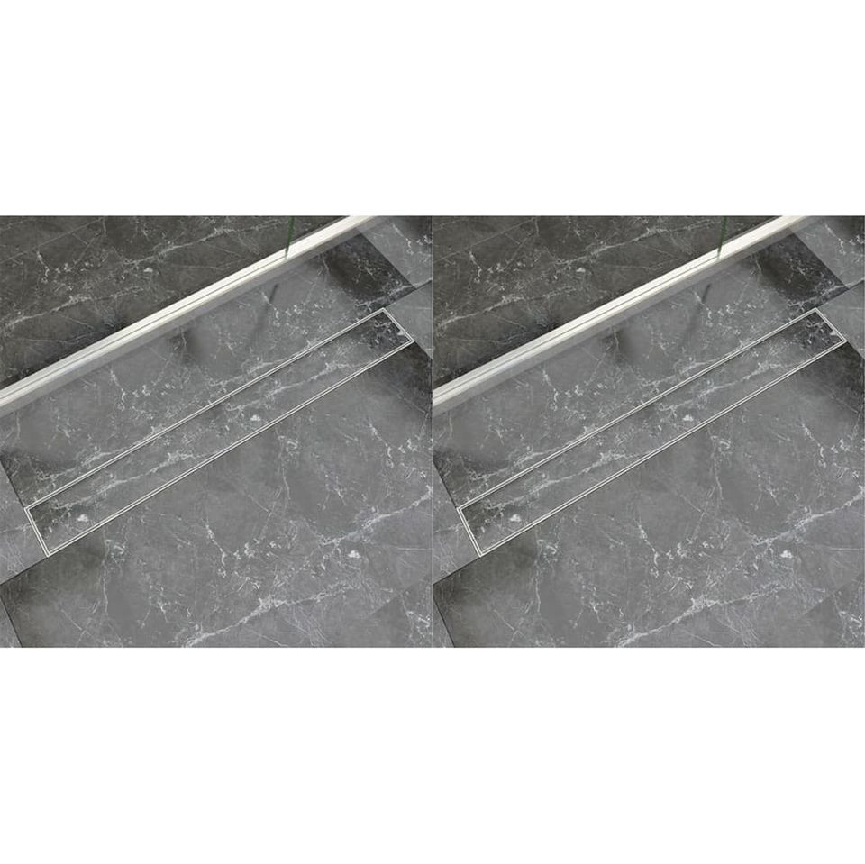 Rigolă liniară duș, 2 buc., 930 x 140 mm, oțel inoxidabil 140