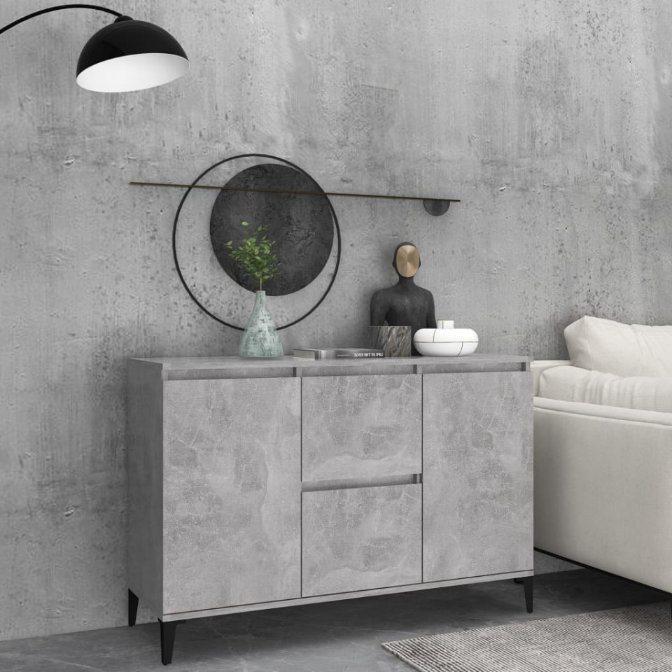Servantă, gri beton, 104x35x70 cm, PAL