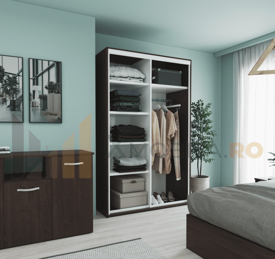 Set Dormitor Smart, Material Pal 18mm, Culoare Wenge