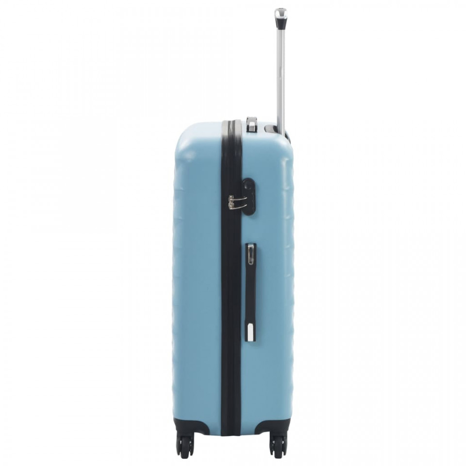 Set valiză carcasă rigidă, 3 buc., albastru, ABS