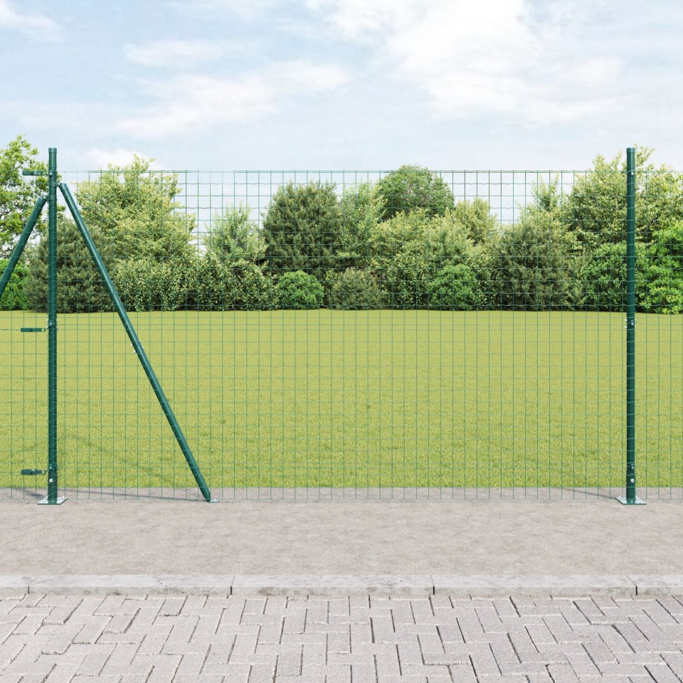 Stâlpi de gard Set de 104 Verde Beton 3.2 x 3.2 x 88.5 cm