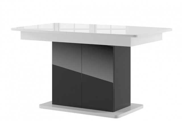 Star 03 (masa extendableładany) white high gloss/black gloss