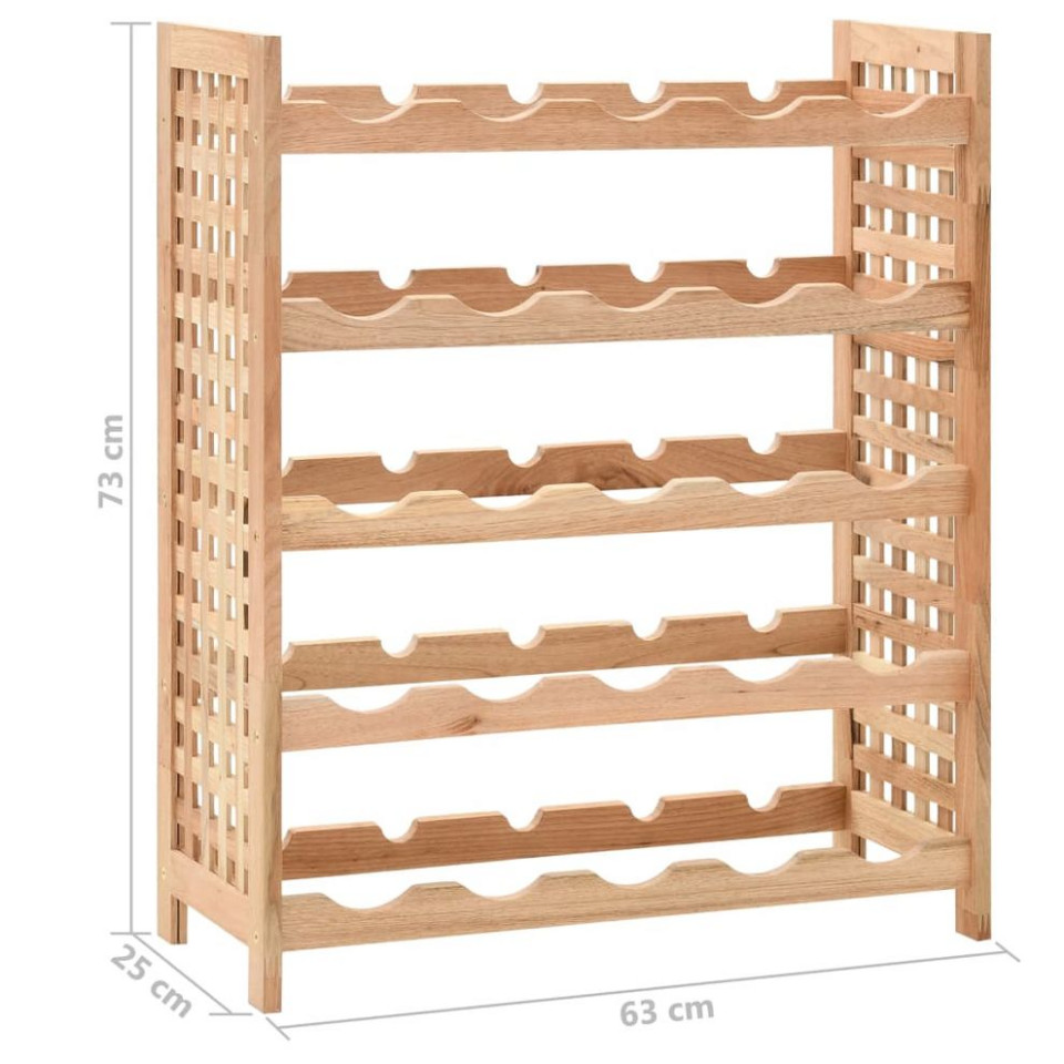 Stativ vinuri pentru 25 de sticle 63x25x73cm lemn masiv nuc