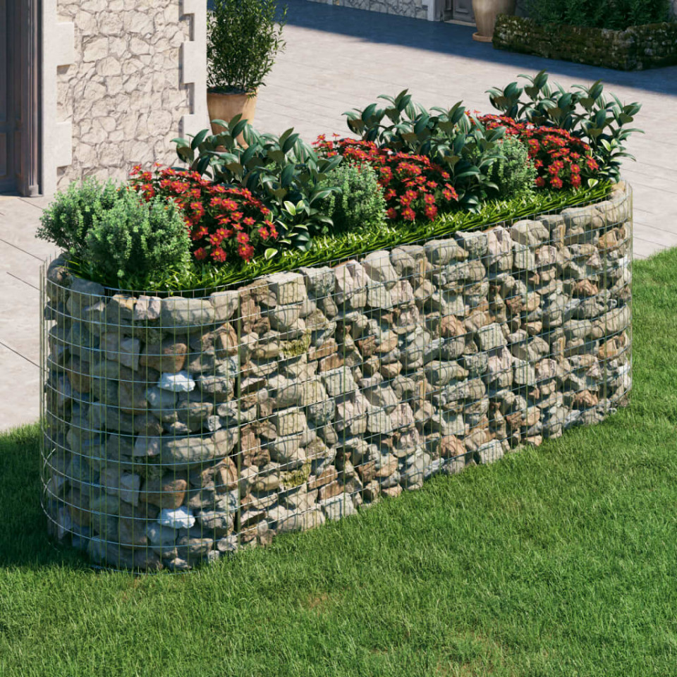 Strat înălțat gabion, 300x100x100 cm, fier galvanizat