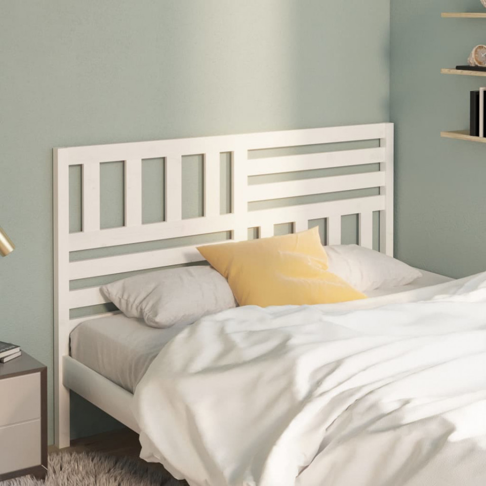 Tăblie de pat, alb, 166x4x100 cm, lemn masiv de pin Casa Practica
