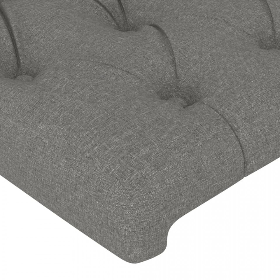 Tăblie de pat cu aripioare gri închis 83x23x118/128 cm textil