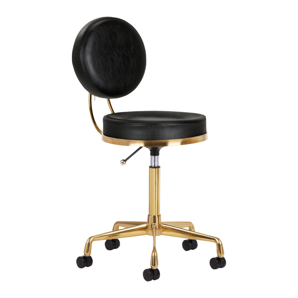 Taburet cosmetic h5 negru auriu