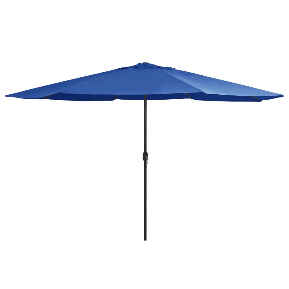 Umbrelă de soare de grădină, stâlp metalic, azuriu, 390 cm