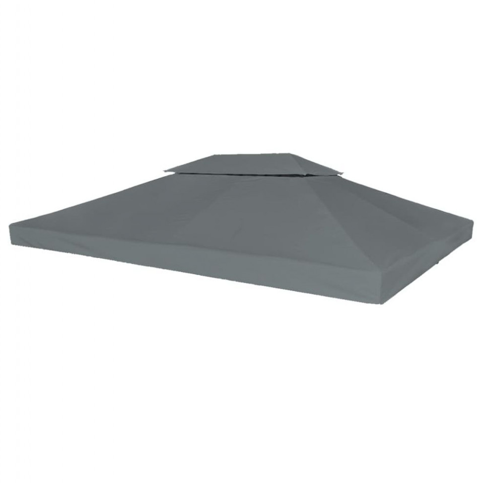 Acoperiș de pavilion, 2 niveluri, antracit, 4 x 3 m, 310 g/m²