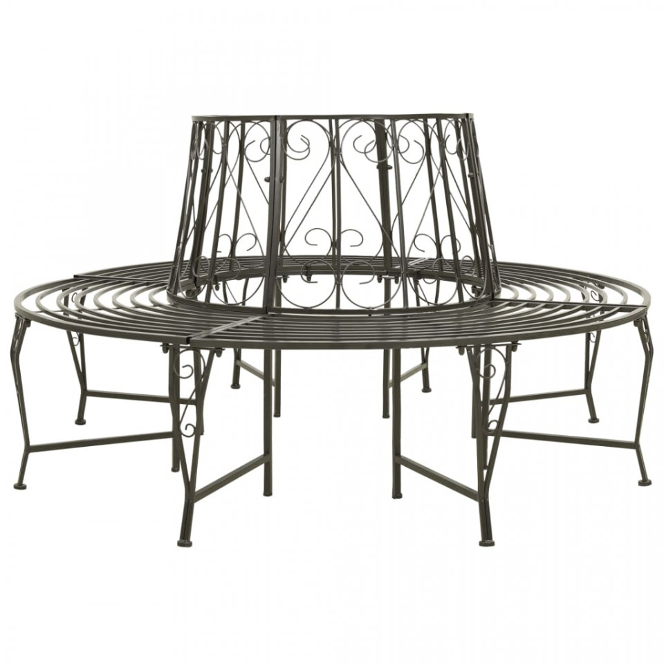 Bancă de copac pentru grădină, 160 cm, oțel