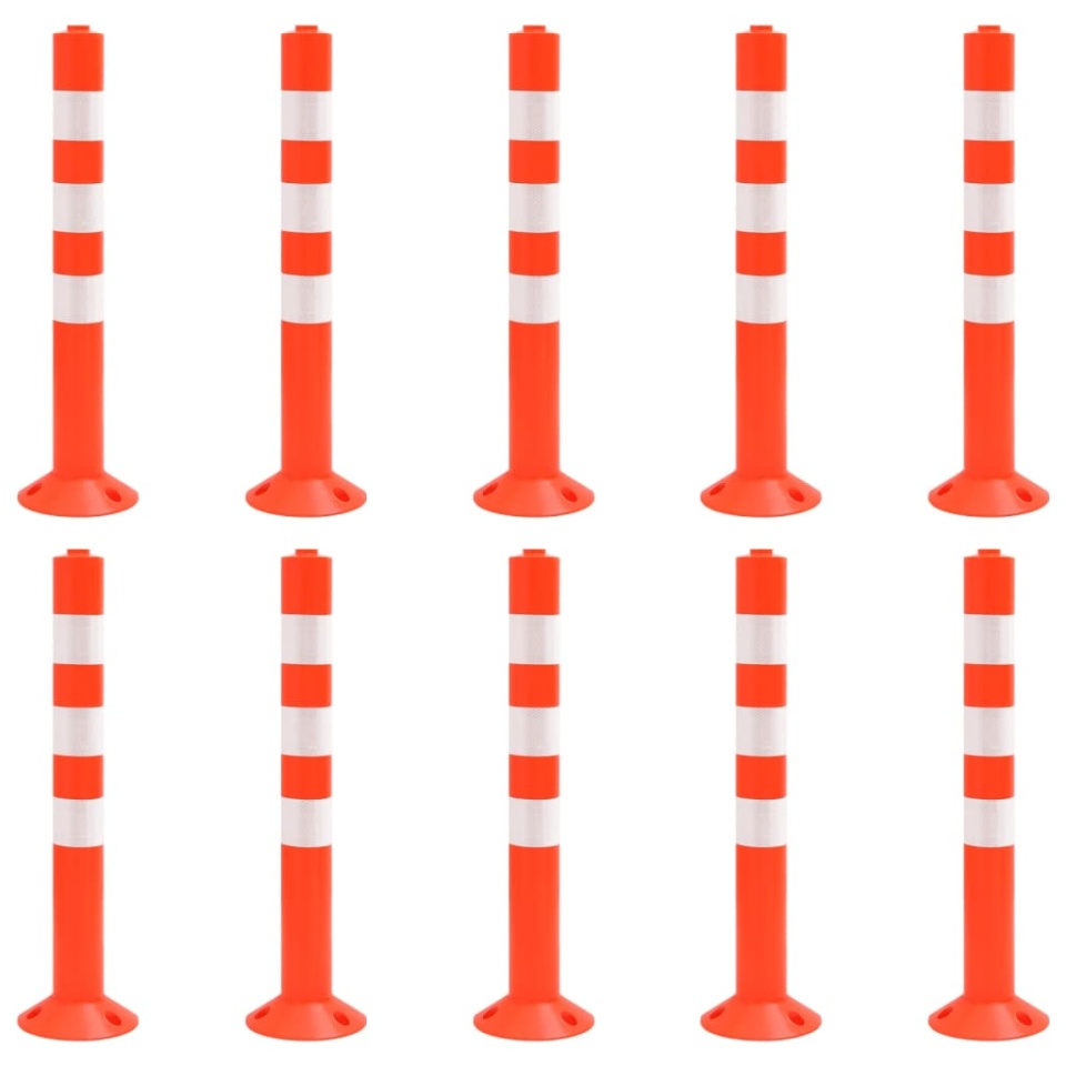 Bornă de control trafic, 10 buc., 75 cm, PE