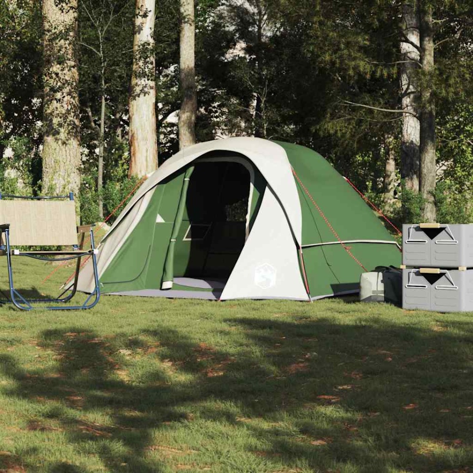 Cabină cort de camping, 4 persoane, verde, impermeabil