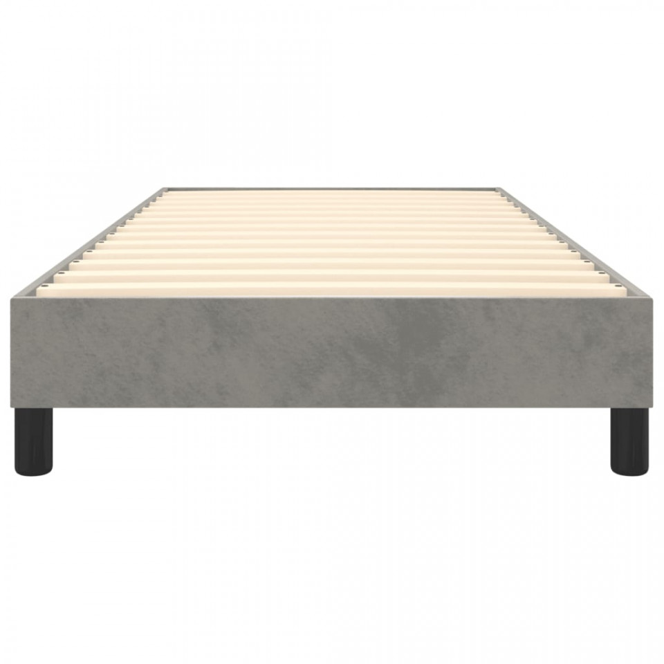 Cadru de pat box spring, gri deschis, 90x200 cm, catifea