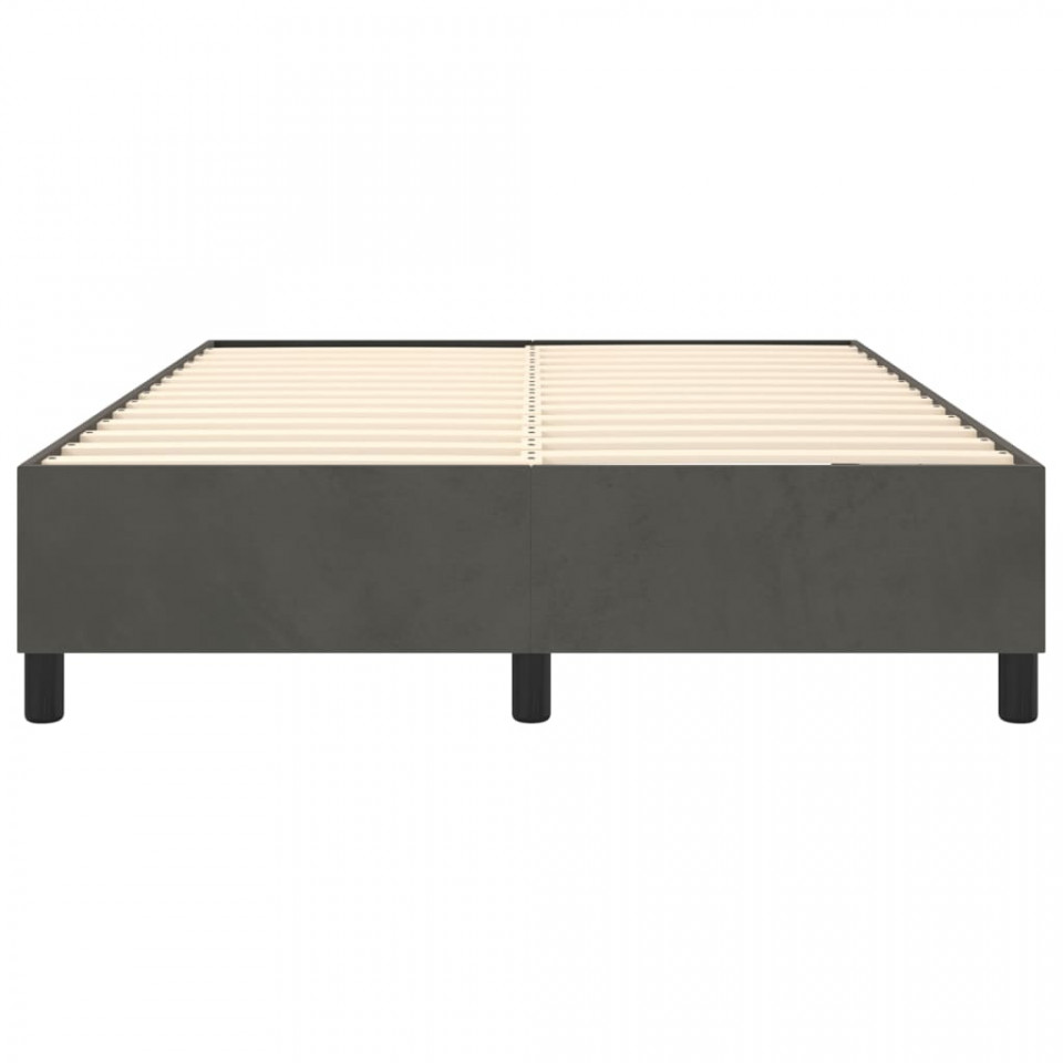 Cadru de pat box spring, gri închis, 140x190 cm, catifea